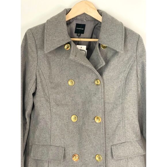 Rampage Women's Classic Pea Coat Gray Size Small-Medium New w/tag k35 - Picture 3 of 15